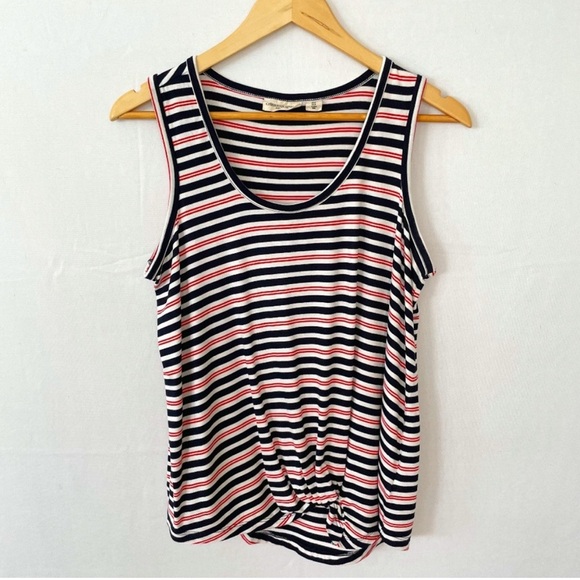 Christian Siriano Red White & Blue Stripes Twist Hem‎ Tank Top Size Large - Picture 1 of 5